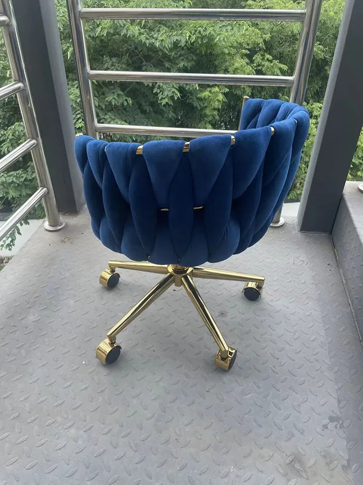 Luxury quilted rolling desk chair