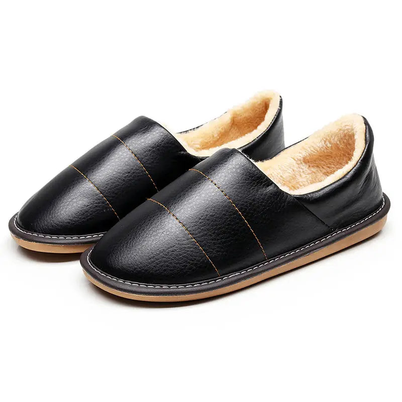 Fur and Leather Slippers
