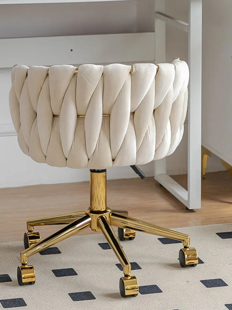 Luxury quilted rolling desk chair